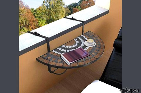 Lehajtható balkon asztal mozaik díszítéssel