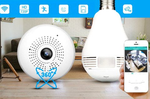 Izzóba rejtett wifi IP kamera E27-es foglalattal