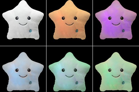 Warm Hug Kids csillag alakú világító plüss párna