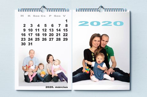 2020-as családi naptár fotózás akár 6 fő részére