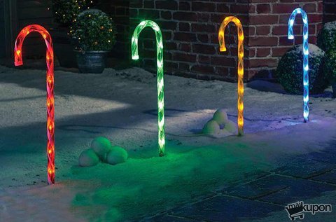 Karácsonyi napelemes cukorbot LED világítás