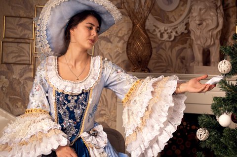 Barokk ruhás fotózás 2 főre A4-es nyomtatott képpel