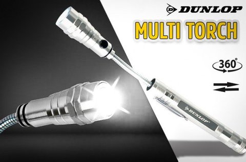 Hajlítható és rögzíthető
Dunlop Multi Torch lámpa