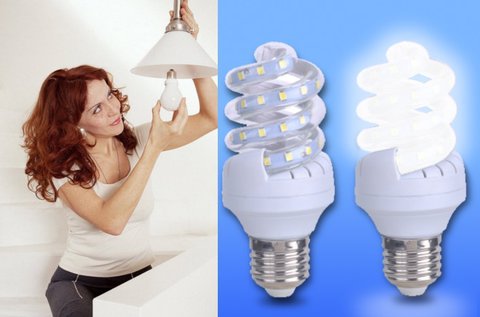 LED spirál fényforrás E27-es foglalattal