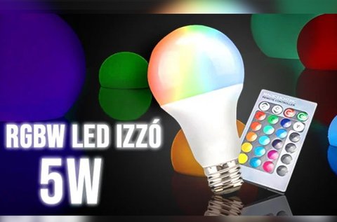 5 W-os RGBW LED fényforrás távirányítóval