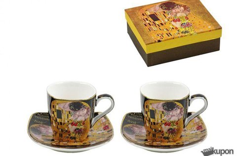2 db-os kávés csésze szett Klimt festményével