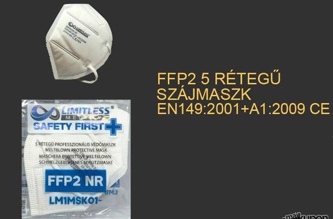 5 rétegű FFP2 CE fehér szájmaszkok