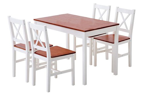 Étkezőasztal 4 székkel, fenyőből