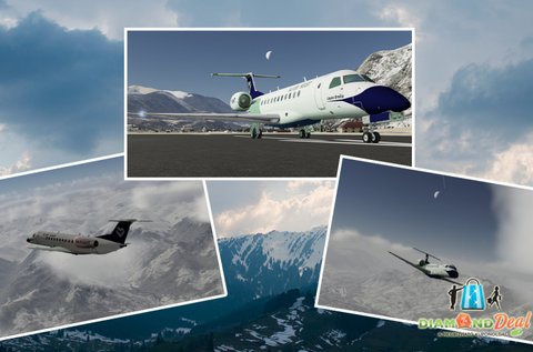 Repülőgép vezetés szimuláció a téli Alpok felett