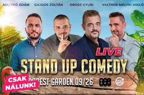 Stand up comedy Live a Budapest Gardenben