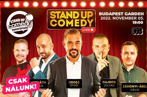 Stand up comedy live a Budapest Gardenben