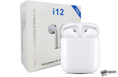 i12 vezeték nélküli fülhallgató fehér színben