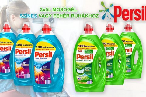 3x5 l-es Persil mosógél színes vagy fehér ruhákhoz