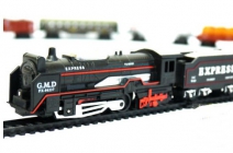 Beszállás! Rail King elemes vonat szett 1 db mozdonnyal, 3 db vagonnal és 20 db 20 cm-es sínnel