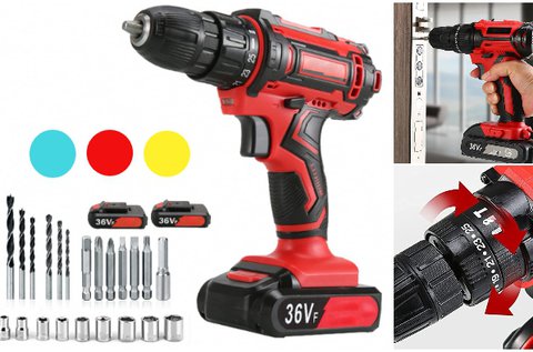 Kimiyo fúrógép szett 2 db 36 V-os akkuval