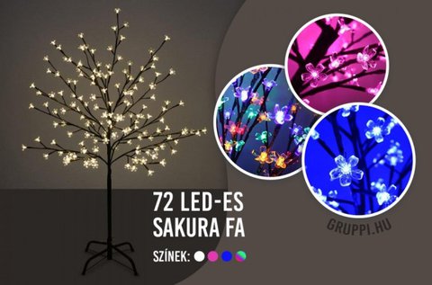 Sakura LED fa 72 db izzóval, 4 színben
