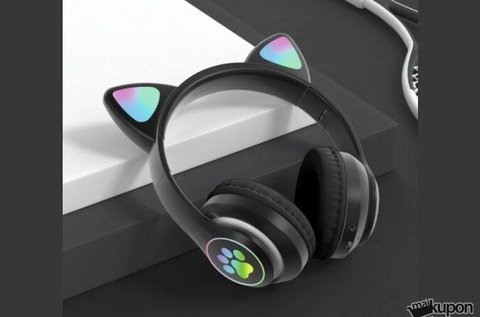 Cat vezeték nélküli világító fejhallgató fekete színben