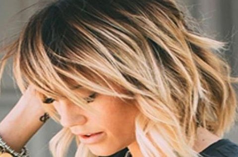 Balayage melír melegollós hajvágással