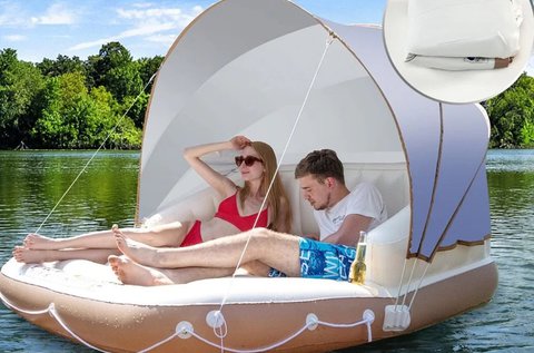 Felfújható úszósziget napellenzővel