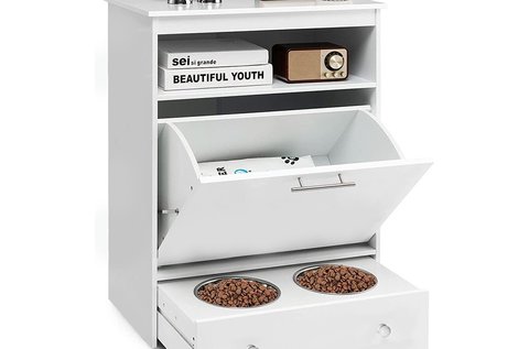 Kisállat etetőállomás 2 db fém etetőtállal