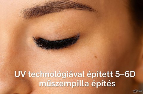 UV technológiával készült 5-6D műszempilla építés