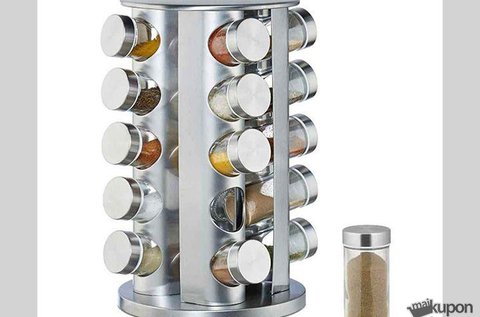 Praktikus 20 db-os inox fűszertartó állvány