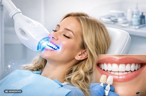 Peroxidmentes LED lámpás fogfehérítés