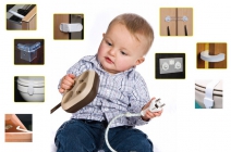 Kerüld el az otthoni baleseteket! 30 részes gyermek biztonsági készlet konnektor fedő dugóval, sarok lekerekítővel, fiókzárral, hűtőszekrény retesszel, becsapódást gátlóval