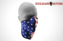 Hooligans Motors amerikai zászlós neoprén motoros maszk és nyakmelegítő