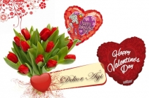 Romantikus virágcsokor házhozszállítással! 10 szál tulipán + szív alakú Valentin napi vagy Nőnapi feliratos amerikai fólia lufi 10.000 Ft helyett 4.990 Ft-ért a DekorÁgi-tól 