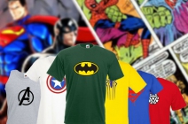 Fruit of the Loom sportos pólók szuperhősös mintákkal, 4 különféle fazonban a hétköznapok hőseinek (Superman, Batman, Amerika kapitány, Pókember, Vasember, Avengers)