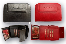 Olasz prémium minőségű bőrből készült pénztárca fekete vagy piros színben