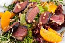 Mogyorós csípős kacsa saláta vagy rosé kacsamell vargányás taglietelle tésztával + 2x1 dl vörösbor 2 fő részére