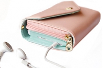 Könnyítsd meg az életed! Praktikus telefontartós női pénztárca levehető csuklópánttal, több divatos színben (bézs, rózsaszín, halvány zöld és fekete)