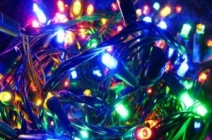 5 m-es 100 izzós karácsonyi égősor színes vagy fehér LED-ekkel, 8 különböző világítási móddal