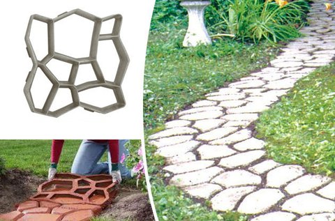 Készíts kerti ösvényeket műanyag térkősablonnal!