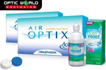 Miskolc: Láss tisztán és élesen! 2 doboz 3 db-os Ciba Vision Air Optix kontaktlencse 300 ml Opti Free Pure Moist kontaktlencse folyadékkal, tokkal és 1 kontrollvizsgálattal