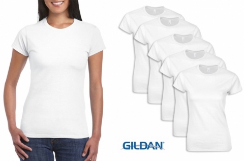 5 db Gildan fehér színű pamut póló több méretben