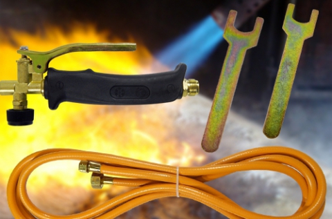 Gázperzselő készlet 5 m-es gumi tömlővel