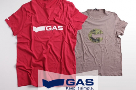 Gas Basic slim fit férfi pólók 100% pamutból