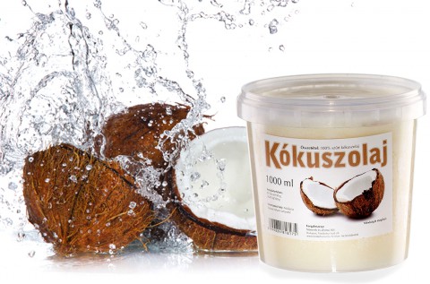 100%-os, szűrt kókuszolaj 1000 ml-es kiszerelésben