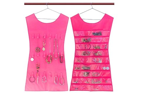 Ékszerrendező 32 db zsebbel és 18 db gyűrűvel