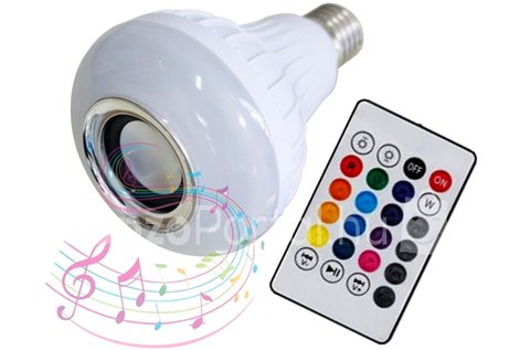 6 W-os bluetooth party LED izzó E27 foglalatba