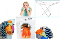 1 db beltéri szétnyitható,  változtatható magasságú ruhaszárító 18 m szárító felülettel