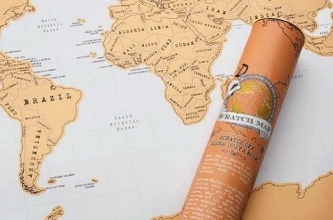 Dekoratív, lekaparható világtérkép díszdobozban