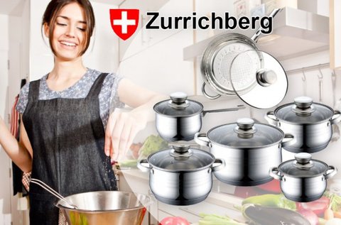 Zurrichberg 12 részes rozsdamentes edénykészlet