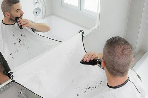 Otthoni borotválkozó kötény tapadókorongokkal