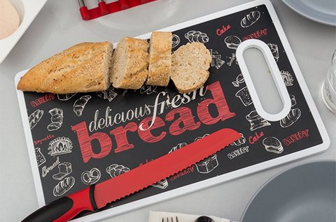 Bread vágódeszka késsel