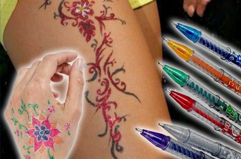 6 db-os zselés tetováló tollkészlet