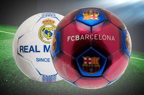Barcelona és Real Madrid mintájú focilabdák